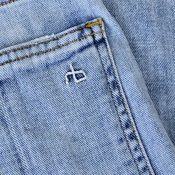 Rag & Bone Nina High-Rise Ankle Cigarette Jeans in Jade with Holes Light Wash 25 - Picture 8 of 8